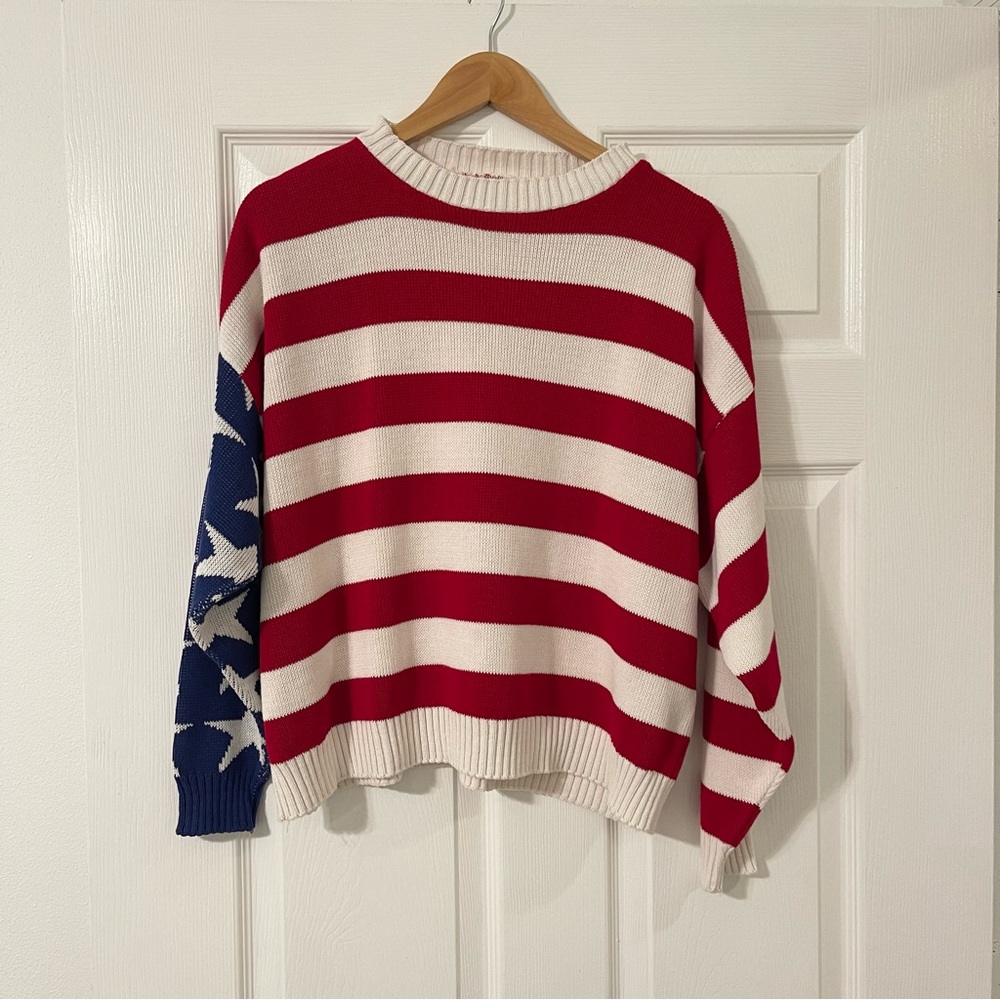 Vintage Red and Blue Crew Neck Sweater